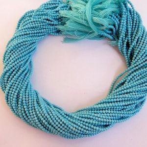 Turquoise Micro Faceted Rondelles, Turquoise Faceted Rondelle Beads  (AAA Quality)