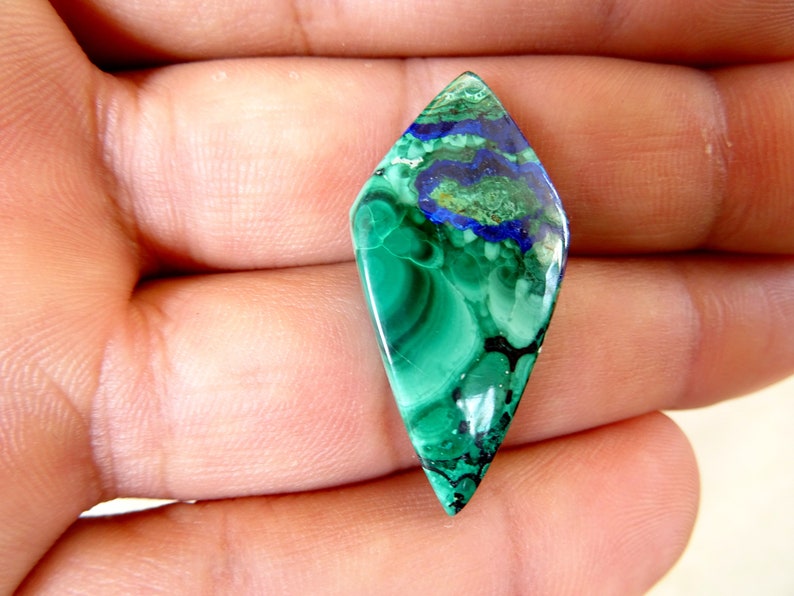Azurite Malachite Arrowhead Shaped Cabochon LS2 Azurite Loose Cabs Azurite Malachite Loose Gemstone