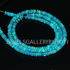 Pariaba Ethiopian Opal Smooth Rondelles, Paraiba Opal Smooth Rondelle Beads, Beads For Jewelery Making, Welo Opal Beads (3-4mm)
