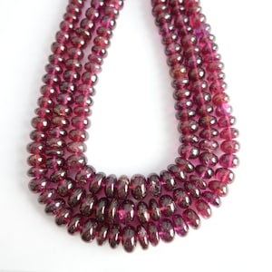 Garnet Smooth Rondelle Beads, Red Garnet Rondelles, Garnet Smooth Beads  (AAA Grade)