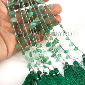 12 Pieces AAA Quality Natural Zambian Emerald Carved Leaves Briolettes, Emerald Carved Briolettes, Emerald Leaves (6*9-7*11mm) (MC)