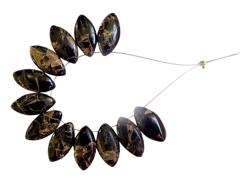 Copper Turquoise Marquise Briolettes EVE307 8*16mm 12 Pieces Copper Turquoise Smooth Marquise Briolettes