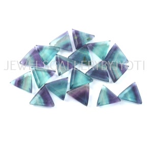 6 Pieces Beautiful Bio Shade Fluorite Faceted Triangle Briolettes, Fluorite  Faceted Triangle Shape Beads (12mm app)