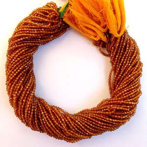 Hessonite Micro faceted Rondelles, Hessonite Micro faceted Rondelle Beads AAA Quality image 1