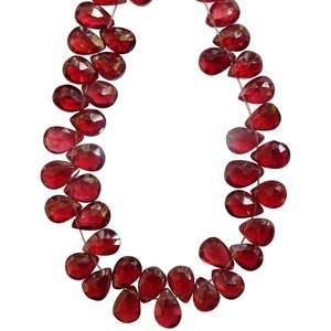 24 Pieces Excellent Quality Mozambique Garnet Faceted  Pears , Mozambique Garnet Faceted  Beads  , Mozambique Garnet Pear Briolettes
