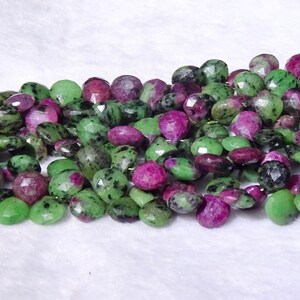 Ruby Zoisite Faceted Hearts , Ruby Zoisite Faceted Briolettes , Ruby Zoisite Heart Shape Briolettes