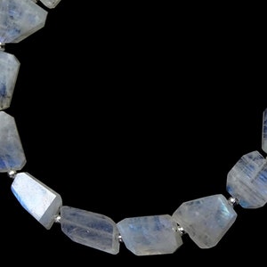 30 Pieces Rainbow Moonstone Faceted Nuggets, Rainbow Moonstone Step Cut Nuggets, Rainbow Moonstone Nuggets Beads(7*9 to 9*11 mm)