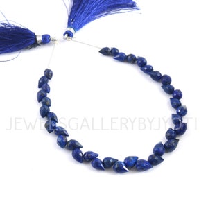 Natural Lapis Flower Bud Beads, Lapis Faceted Side Drill Beads, Lapis Drops Beads, Lapis Gemstone Beads (4*6-6*8mm)