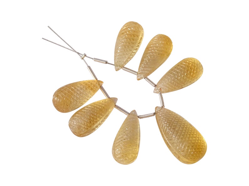 Citrine Fancy Shape Carved Beads AA Quality Citrine Drops Shape Beads Beads For Jewelry Making
