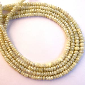 White Silverite Faceted Rondelles, Silverite Faceted Rondelle Beads (4 to 5 MM)