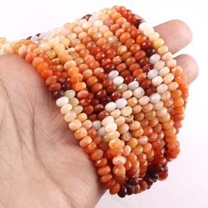 16 Inches Long Strand Nice Quality Natural Mexican Fire Opal Faceted Rondelle Beads, Mexican Fire Opal Faceted Rondelles (6-6.5 mm approx)