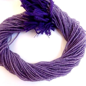 Amethyst  Micro faceted Rondelle, African Amethyst Micro faceted Rondelle Beads  (AAA Quality)