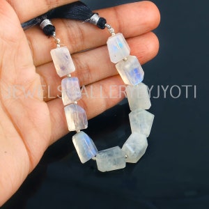 10/12 Pieces Nice Quality BIG SIZE Rainbow Moonstone Faceted Step Cut Nuggets, Moonstone Big Size Nuggets (15-18mm Long approx.)
