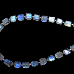24 Pieces Excellent Quality Rainbow Moonstone Faceted Nuggets, Rainbow Moonstone Step Cut Nuggets (6*8-7*10mm)