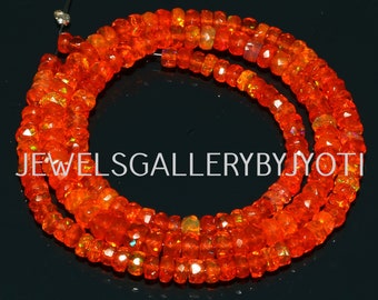 8/16 inch oranje Ethiopische opaal gefacetteerde rondelles, oranje opaal gefacetteerde rondelle kralen, vuuropaal kralen, Welo opaal kralen (3,5-5 mm)