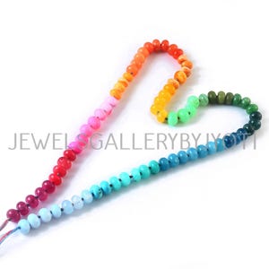 16&quot; Beautiful Multi Gemstones knotted Rondelles, Candy Opal Smooth Rainbow Beads,Multi Gemstone Rondelles,Colorful Beaded Gem Necklace(8mm)