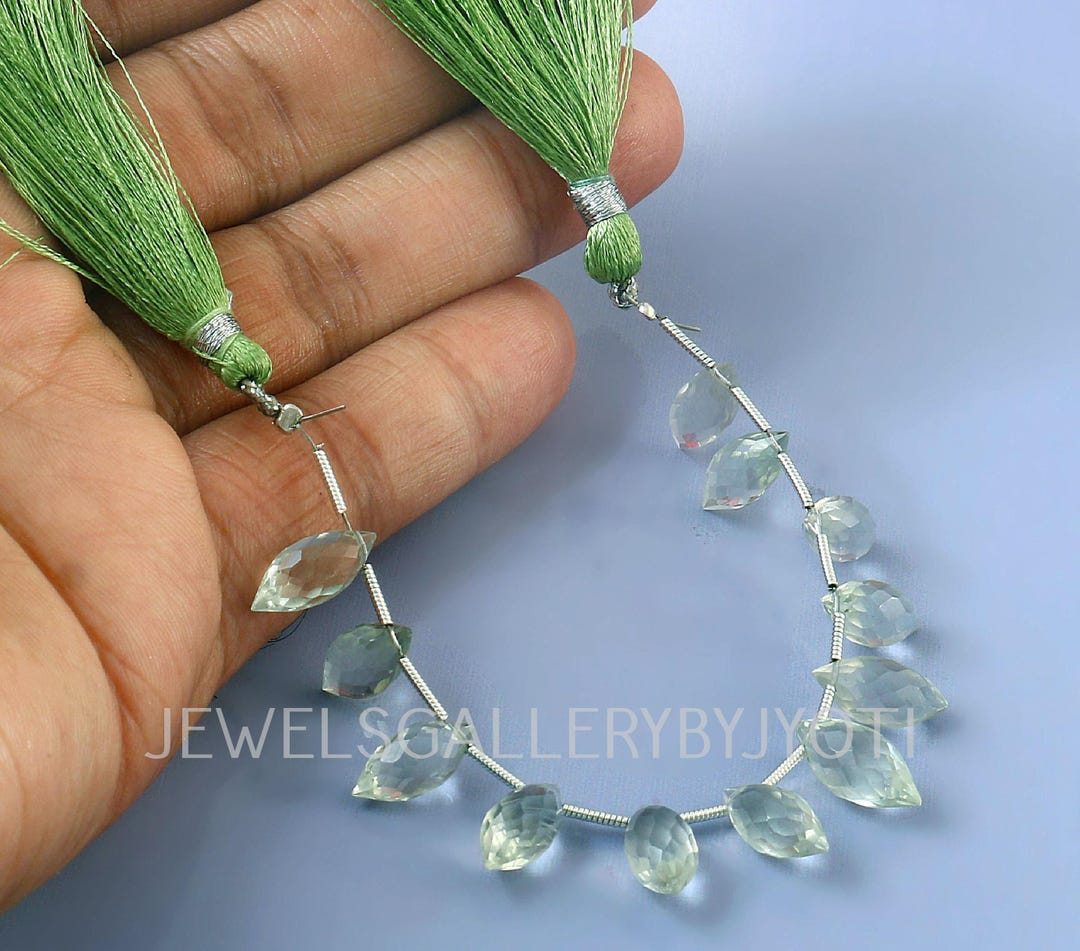 AAA Grade Brazil Green Amethyst Faceted Rice Shape Beads, Green ...