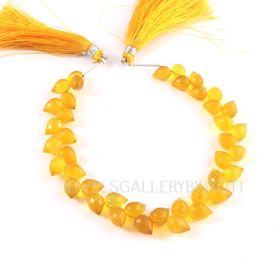 Inches Yellow Chalcedony Flower Bud Beads, Yellow Chalcedony