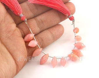 AAA-kwaliteit natuurlijke Peruaanse roze opaal gefacetteerde rijstvorm kralen, roze opaal brioletten, benodigdheden voor het maken van sieraden (6*11-7*13 mm)