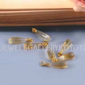 A Pair Of Natural Citrine Long Drops Pendants, Sterling Silver Cap Smooth Long Drops Pendants (7*23mm approx.)