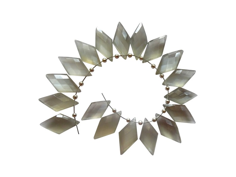 Grey Moonstone Fancy Shape Beads Grey Moonstone Fancy Briolettes NEW 94