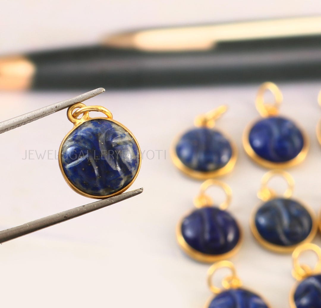 Lapis Lazuli Gemstone Face Shaped Carved Pendant Sterling Silver Bezel lapis-lazuli-gemstone-face-shaped-carved-pendant-sterling-silver-bezel