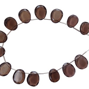 14 Pieces Smoky Quartz Faceted Irregular Shape Flat Slices, Smoky Quartz Fancy Shape Briolettes (PTS05)