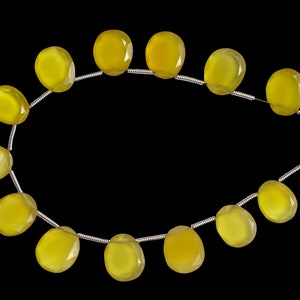 14 Pieces Yellow Onyx Faceted Irregular Shape Flat Slices, Yellow Onyx Fancy Shape Briolettes (7*11-8*12 mm approx) (PTS45)