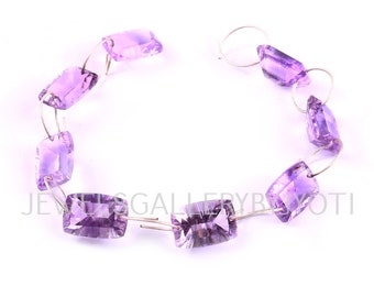 4 Pieces AAA Grade Pink Amethyst Cushion Shape Concave Cut Gemstones, Pink Amethyst Double Drilled Concave Cut Briolettes (9*13mm)