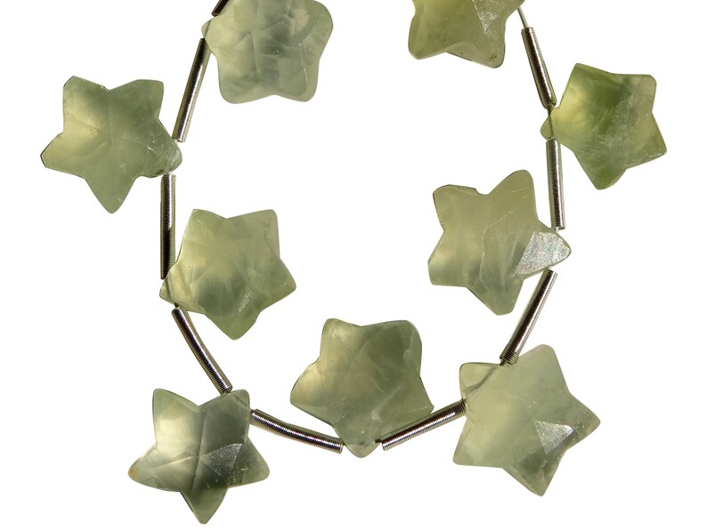 ZM 69 Prehnite Fancy Briolettes Prehnite Stars Prehnite Faceted Stars Prehnite Faceted Stars Briolettes