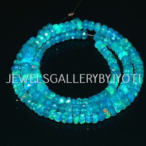 8/16 Inches Pariaba Ethiopian Opal Faceted Rondelles, Paraiba Opal Faceted Rondelle Beads,  Welo Opal Beads, Ethiopian Opal Beads (3.5-5mm)