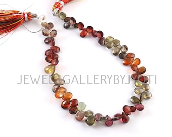 AAA Grade 8" Natural Tundra Sapphire Faceted Pears, Sapphire Pears Briolettes, Sapphire Pear Shape Beads (5*7-6*8 mm approx)