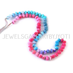 16&quot; Beautiful Multi Gemstones Smooth  Rondelles, Candy Opal Smooth Rainbow Knotted Beads, Multi Gemstone Smooth Rondelles (8mm app.)