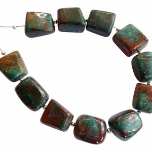 Azurite-Chrysocolla Smooth Nuggets, Azurite-Chrysocolla Tumbled Gemstone Beads, Azurite-Chrysocolla Cube Shape Smooth Nuggets (JK91)