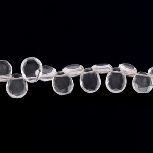 16 Pieces Rock Crystal Quartz Faceted Irregular Shape Flat Slices, Crystal Quartz Fancy Shape Briolettes (8*10-9*12 mm approx) (PTS102)