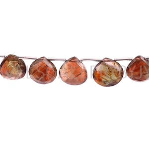 20 Pieces AAA Grade Natural Andalusite Faceted Hearts Briolettes, Andalusite Faceted Heart Shape Briolettes (8-10mm approx)