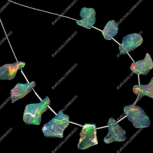 12 Pieces AAA Grade Ethiopian Opal Nuggets Beads, Ethiopian Opal Polished Rough Stones, Opal Smooth Nuggets