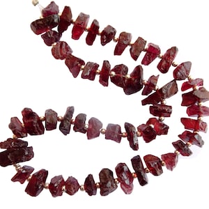 60 Pieces Natural Garnet Rough Nuggets, Raw Garnet Gemstone Beads, Garnet Rough Gemstones 10 mm approx