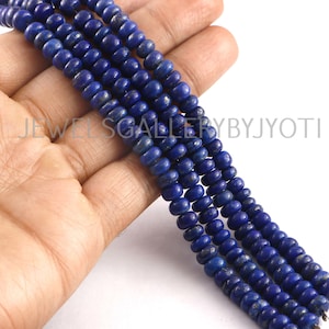 6 Inches~~AAA Grade Natural Lapis Smooth Rondelle Beads, Lapis Rondelles (6.5-7mm Approx)