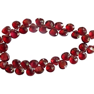 41 Pieces Excellent Quality Mozambique Garnet Faceted Hearts , Mozambique Garnet Faceted Beads, Mozambique Garnet Heart Briolettes