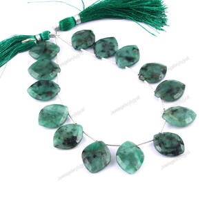8 Pieces Natural Emerald Faceted Berry Shape Briolettes, Emerald Faceted Briolettes, Emerald Fancy Briolettes (14*18mm app.) (NAT70)