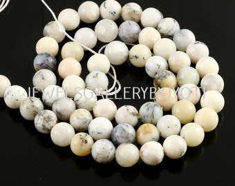 15" Strand Genuine Dendrite Opal Smooth Round Beads, Dendrite Opal Round Beads, Gemstone Round Beads, Dendrite Opal Beads