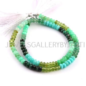 Shades Of Green~~16&quot; AAA Grade Multi Gemstone Smooth Rondelle Beads, Multi Color Gemstone Smooth Rondelles, Multi Gemstone Rondelles