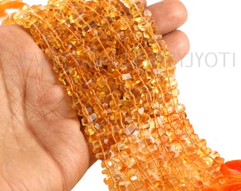 8 Inches AAA Grade Natural Citrine Faceted Flat Nuggets, Citrine Nuggets Beads, Citrine Irregular Shape Beads, Citrine Fancy Beads