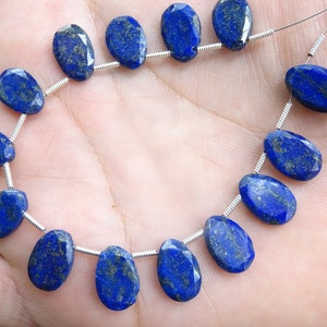 14 Pieces AAA Quality Natural Lapis Faceted Irregular Shape Flat Slices, Lapis Fancy Shape Briolettes (PTS64)