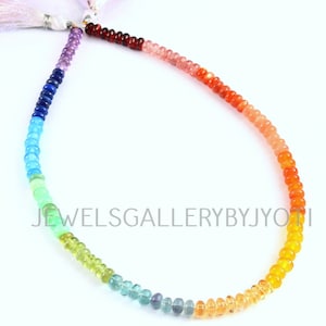 16&quot; AAAGrade Multi Gemstone Smooth Rondelles, Multi Color Gemstone Smooth Rondelles, Multi Stone Beads, Multi Gemstone Rondelles6.5mm