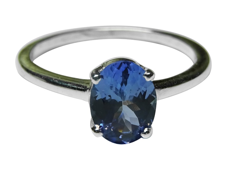 LoopClean Tanzanite 925 Silver Ring Tanzanite Silver Jewelry,Gift For Her,Tanzanite Solitaire Ring Tanzanite Oval Shaped Cut Gemstone Ring