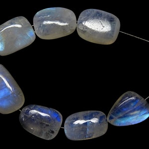 7 Pieces Nice Quality Big Size Rainbow Moonstone Smooth Nuggets, Rainbow Moonstone Chunky Nuggets, Rainbow Moonstone Tumbled Beads (DZ76)