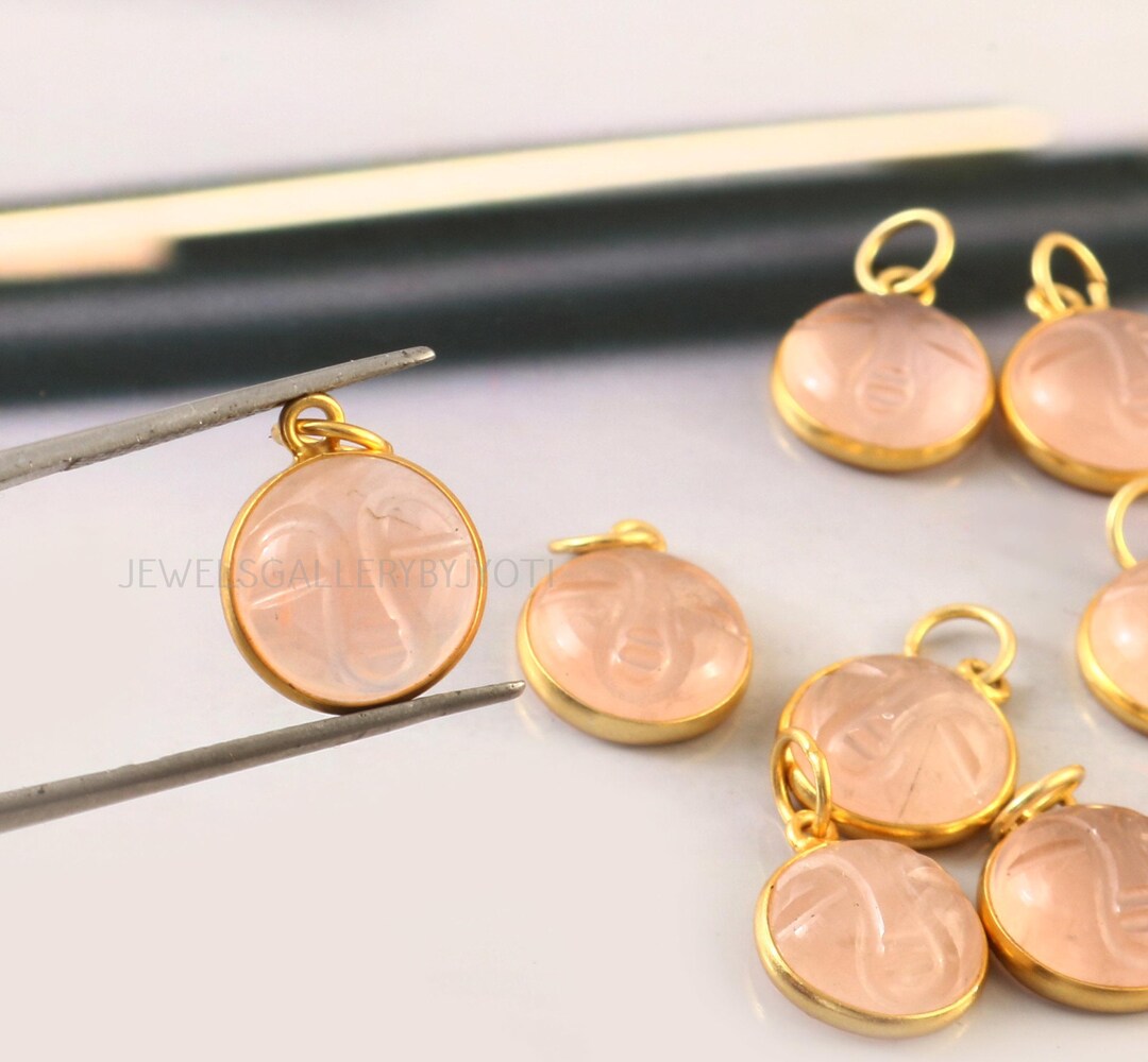 Rose Quartz Gemstone Face Shaped Carved Pendant Sterling Silver Bezel rose-quartz-gemstone-face-shaped-carved-pendant-sterling-silver-bezel
