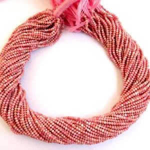 5 Strands Of Rhodonite Micro faceted Rondelles , Rhodonite Micro faceted Rondelle Beads AAA Quality